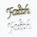 Script Faith Word Charms in Antique Bronze, Antique Silver view 4