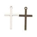 Vintage Simple Cross Charm in 2 Finishes for DIY Jewelry Making view 4