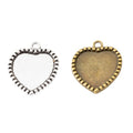 Heart Shaped Cabochon Pendant Setting in Two Finishes view 4