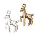 Small Fawn Metal Charm Pendant in Two Vintage Finishes view 4