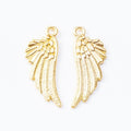 Detailed Angel Wing Metal Charms in Five Color Finishes view 4
