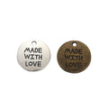 Made With Love Round Metal Charm in 2 Finishes for Jewelry Making view 4