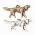 Antique Long-Eared Walking Dog Metal Charm, Two Finishes view 4