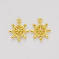 Nautical Ship Wheel Charm in Four Metal Finishes for Jewelry view 4