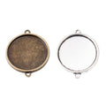 Round Double Loop Cabochon Connector Setting in Two Finishes view 4