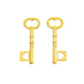 Heart Bow Skeleton Key Charm in Seven Metallic Finishes view 4