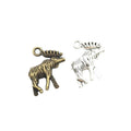 Detailed Moose Profile Metal Charms in Two Finishes view 4