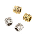 Geometric Barrel Bead in 2 Metal Finishes for Jewelry Making view 4