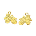 Pair of Patterned Mitten Metal Charms in Six Finishes view 4