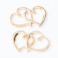 Interlocking Double Heart Charm In 5 Metal Finishes For Jewelry Making view 4