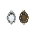 Oval Ornate Bezel Connector Jewelry Making Component In 2 Finish Options view 4