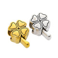 Four Leaf Clover Slider Beads in Gold and Silver Finishes view 4