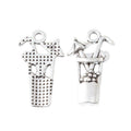 Iced Drink Cup Metal Charms in Antique Bronze and Silver view 4