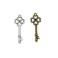 Four Heart Clover Key Charm in Bronze and Silver Tones view 4