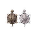 Patterned Turtle Pendant Charm in Two Antique Finishes view 4