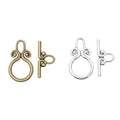 Scroll Ring Toggle Clasp in 2 Metal Finishes for Jewelry Making view 4