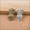 Vintage Finish Metal Two Design Owl Charms in 2 Style Options view 4
