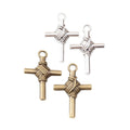 Wrapped Knot Cross Charms in Bronze and Antique Silver view 4