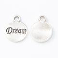 Word Disc Charm Love and Dream Round Metal Pendant in Eight Styles view 4
