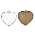 Heart Cabochon Pendant Trays in Two Antique Metal Finishes view 4