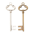 Antique Bronze and Silver Clover Bow Skeleton Key Charms view 4