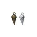 Ice Cream Cone Charm in Two Antique Metal Finishes view 4