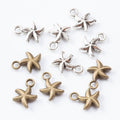 Small Starfish Metal Charms in Two Antique Finishes view 4
