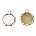 Small Round Cabochon Pendant Trays in Two Antique Finishes view 4