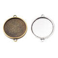 Double Loop Round Cabochon Connector Trays in Two Finishes view 4