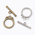 Textured Round Toggle Clasps in Two Antique Finishes view 4
