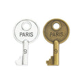 Paris Medallion Key Metal Charm for Jewelry Making in Antique Bronze and Antique Silver view 4
