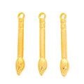 Miniature Paintbrush Charm In Gold and Antique Silver Metal Finish view 4