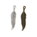 Long Feather Charm with Fine Barbs in Two Antique Finishes view 4