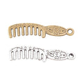 Floral Handle Comb Charm In 2 Metal Finishes For Jewelry Making view 4