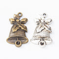 Bow Topped Bell Metal Charms In Two Finishes For Jewelry Making view 4