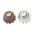 Scalloped Beaded Flower Bead Caps Metal Jewelry Making Pieces view 4