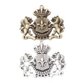 Crowned Lion Crest Charm Metal Jewelry Making Pieces view 4