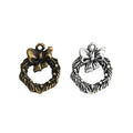 Bow Wreath Metal Charm in 2 Pictured Finishes Jewelry view 4