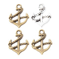 Rope Wrapped Anchor Charm in Multiple Metal Finishes for Jewelry Making view 4
