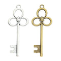 Four-Loop Clover Key Metal Charm for Jewelry Making in Antique Bronze and Antique Silver view 4