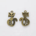 Stylized Cat Charm Alloy Jewelry Making Component in 4 Finish Options view 4