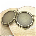 Round Beaded Cabochon Setting Metal Component in 2 Pictured Finishes view 4