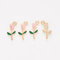 Enamel Rose Flower Metal Charms in Seven Bright Colors view 4