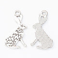 Long Ear Sitting Rabbit Metal Charms In Three Finishes view 4