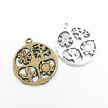 Round Tree of Life Metal Charm for Jewelry Making in Antique Bronze and Antique Silver view 4