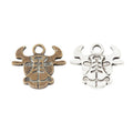 Ox Head Charm with Engraved Face in Two Antique Finishes view 4
