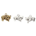 Walking Panda Charm in Antique Bronze and Silver Tone Metal view 4