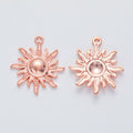 Radiant Sun Metal Pendant Charms in 7 Distinct Finishes view 4