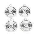 Round Weight Plate Metal Charms in Two Antique Finishes view 4
