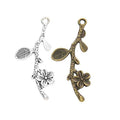 Flowering Branch Charms in Two Antique Metal Finishes view 4